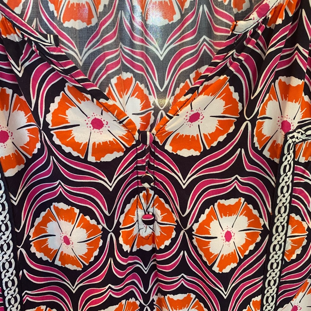 Crown and Ivy XL orange/blue shirt. 3/4 sleeves Great condition worn 2 times - Picture 3 of 5